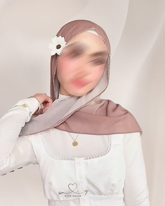 Latte Crème | Beaded Ombré Hijab