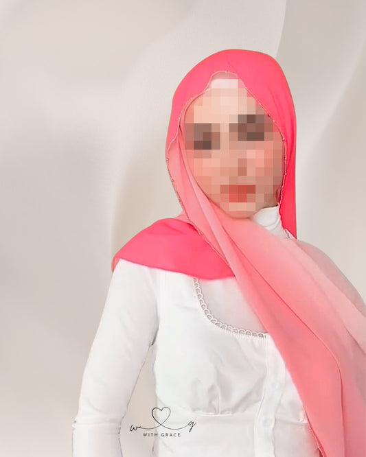 Twilight Rose | Beaded Ombré Hijab